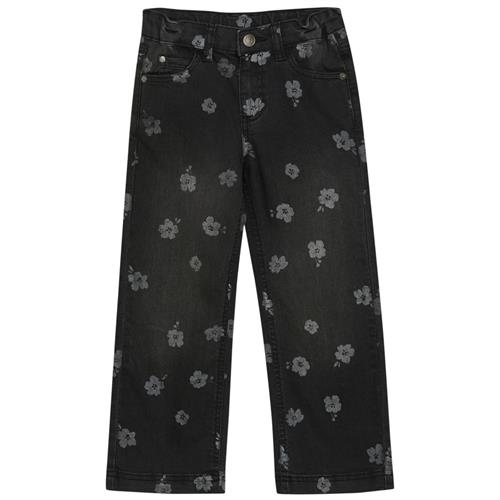 Minymo Blomsterprint Jeans Tap Shoe 122 cm  Sort  122 cm  kvinde