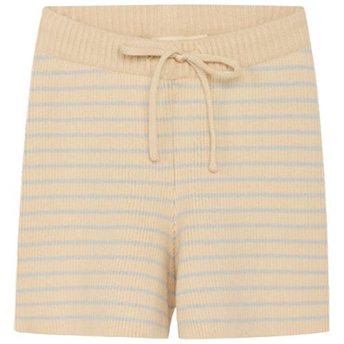 Flöss Fyle Strikket Stribet Shorts Sea salt/Warm cotton 56 cm  Beige  56 cm  mand