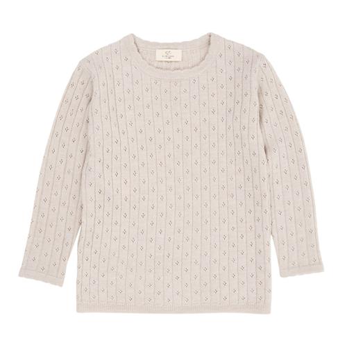 Copenhagen Colors Merino Uld Strikket Sweater Pale Cream Melange 80 cm  Creme  80 cm  Unisex