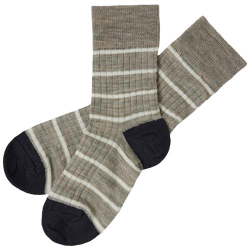 FUB 2-pak tynde stribede sokker Hazel Melange 19-21 EU  Beige  19-21 EU  Unisex