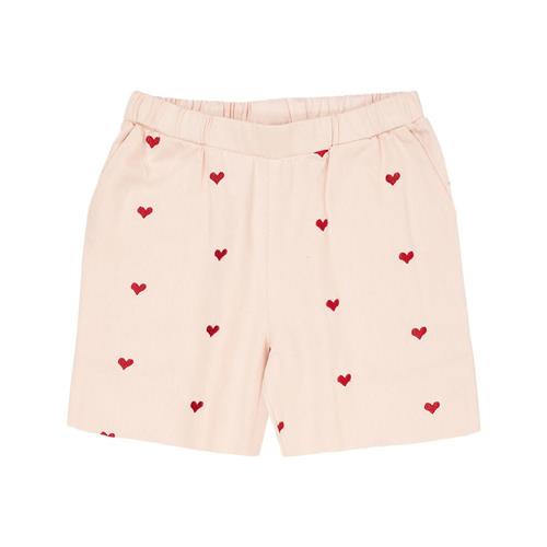 Copenhagen Colors Heart Shorts I Twill Dusty Rose Berry Hearts 104cm  Lyserød  104 cm  kvinde