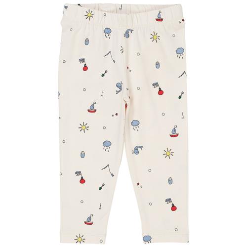 Copenhagen Colors Mønstrete Leggings Cremefarvet 98 cm  Creme  98 cm  Unisex