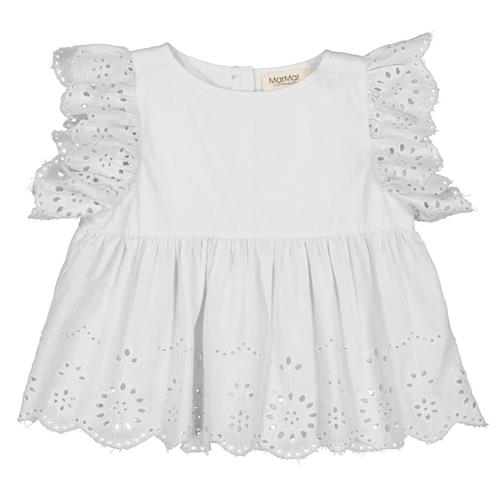 MarMar Copenhagen Broderet Bluse Cremefarvet 80 cm  Creme  80 cm  kvinde