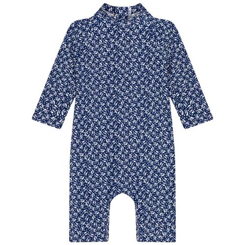Petit Bateau Blomstret UV-dragt Navyblå 12 Months  Blå  12 måneder  kvinde