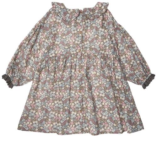 Tocoto Vintage Mini Liberty Flowers Kjole Dark Grey 6 Y  Grå  6 år  kvinde
