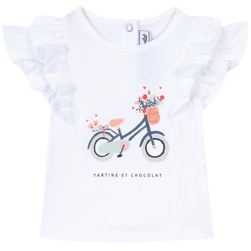 Tartine et Chocolat Baby T-shirt Med Volanter Hvid 6 Months  Hvid  6 måneder  kvinde