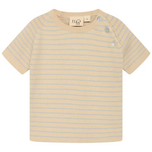 Flöss Flye Stribet T-shirt Sea Salt/Warm Cotton 74 cm  Beige  74 cm  Unisex