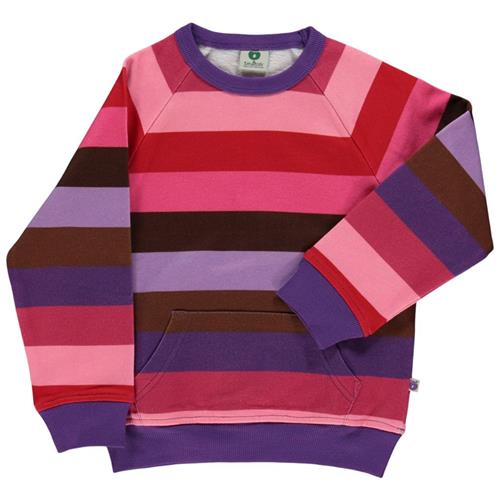 Småfolk Stribet Sweatshirt Purple Heart 3-4 Y  Lilla  3-4 år  kvinde
