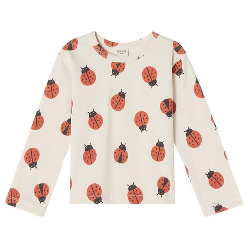 Kuling GOTS Athens Mønstret Langærmet T-shirt Med Mariehøner Cremefarvet 110/116 cm  Hvid  110/116 cm  Unisex
