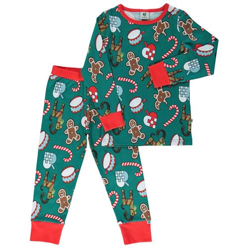 Småfolk Julepyjamas Petroleum Green 2-3 Y  Grøn  2-3 år  Unisex