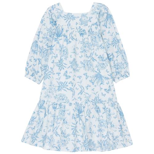 Tartine et Chocolat Casual kjole i Blueberry med blomsterprint 4 Y  Blå  4 år  kvinde