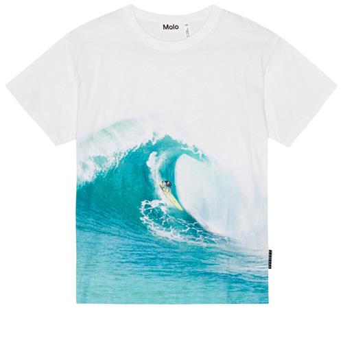 Molo GOTS Riley T-shirt Big Wave 104cm  Hvid  104 cm  mand
