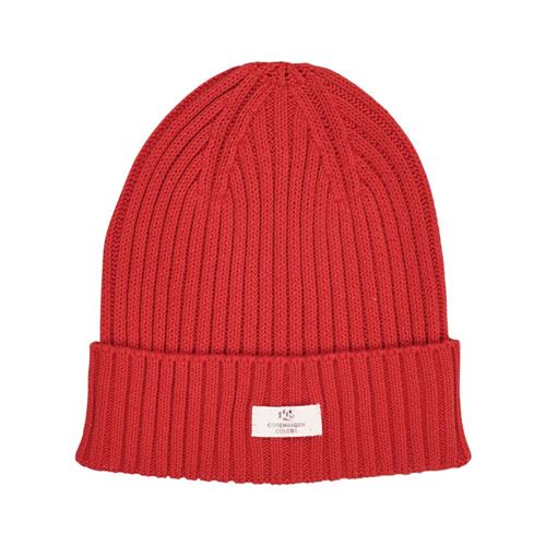 Copenhagen Colors Cotton Knitted Classic Beanie  Red 44/46 cm  Rød  44/46 cm  Unisex