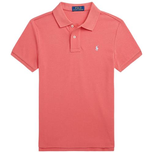 Ralph Lauren Slim-fit Logo Poloshirt Blegrød BASIC MESH-SLIM POLO-TP-KNT POLO SHIRT PALE RED/C7194 PALE BLUE  Rød    mand