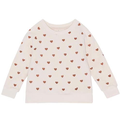Flöss Pluto Hjertemønstret Sweatshirt Cremefarvet 68 cm  Creme  68 cm  Unisex