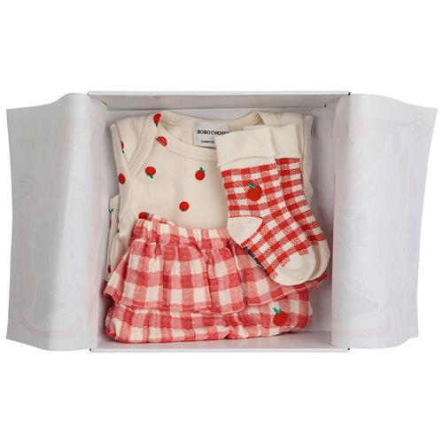 Bobo Choses Tomato Mønstret Sæt Med Babybody Et Shorts Og Strømper Naturhvid 18 Months  Creme  18 måneder  kvinde
