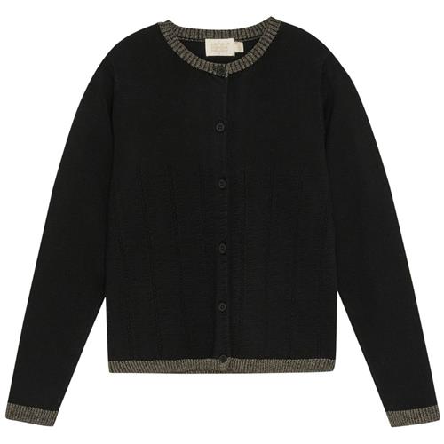 Creamie Cardigan Pointelle Black Cardigan Pointelle Cardigan Black 128 cm  Sort  128 cm  kvinde