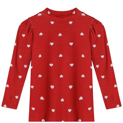 Fliink Kelly Puff Langærmet Bluse Pompeian Red Aop 4 Y  Rød  4 år  kvinde