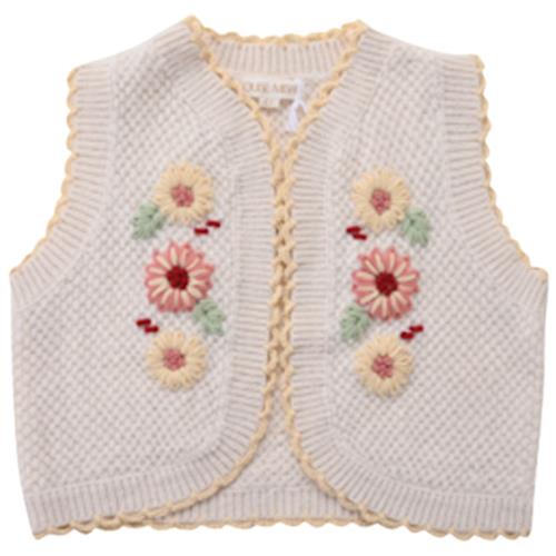 Louise Misha Sylna Strikket Vest Cremefarvet 3 Y  Creme  3 år  kvinde