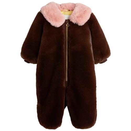 Mini Rodini Fluffy Faux Fur Baby Overall Brown 98 cm  Brun  98 cm  kvinde
