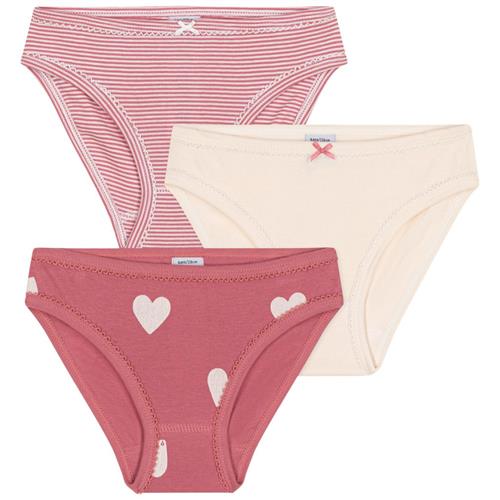 Petit Bateau Hearts 3-pak Trusser Rosewood Marshmallow 2 Y  Lyserød  2 år  kvinde