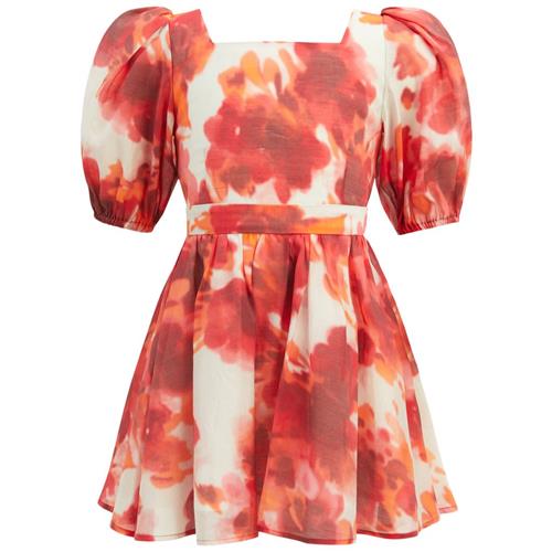 Bardot Junior Marla Abstract Mini Blomstret Kjole Poppy Red 8 Y  Rød  8 år  kvinde