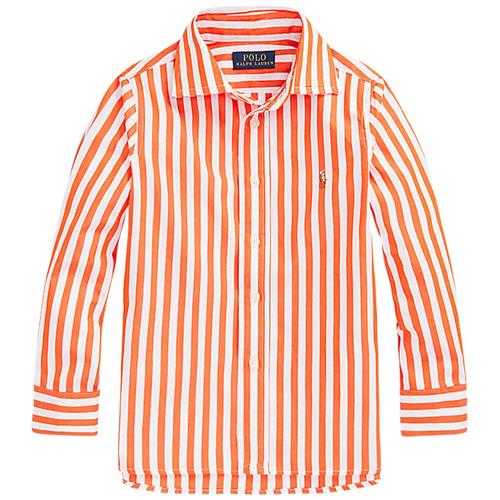 Ralph Lauren Stribet Skjorte Coastal Orange 50/1 POPLIN-REGENT SHRT-SI-SPS SPORT SHIRT 6287 COASTAL ORANGE/WHITE  Orange.    mand