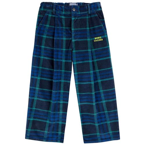 Bobo Choses Tjek Velvet Straight Pants Midnight Blue 8-9 Y  Blå  8-9 år  mand