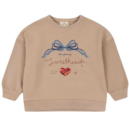 Konges Sløjd Lou Sweatshirt Glitter Coeur Frappe 12 months  Beige  12 måneder  kvinde