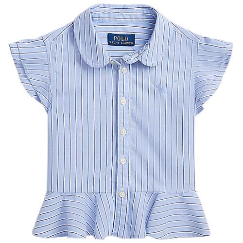 Ralph Lauren Stribet Bluse Blå YD COTTON-STRIPEPLUM-SI-BLS BLOUSE BLUE MULTI  Blå    kvinde