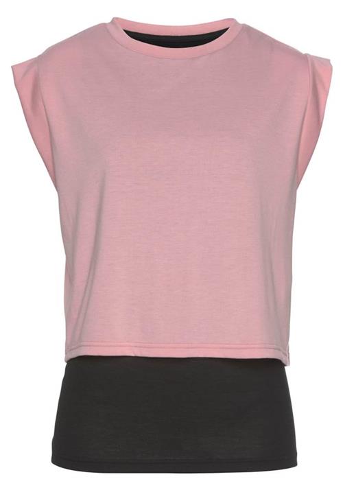 LASCANA ACTIVE Funktionsbluse  lyserød / sort