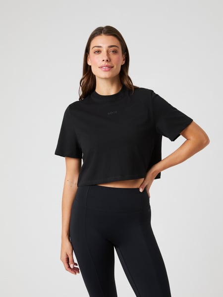Björn Borg Studio Oversized Cropped T-shirt Sort, XL