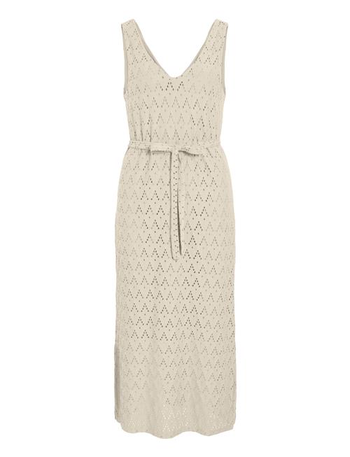 Viamalina V-Neck S/L Midi Dress/Pb Vila Beige