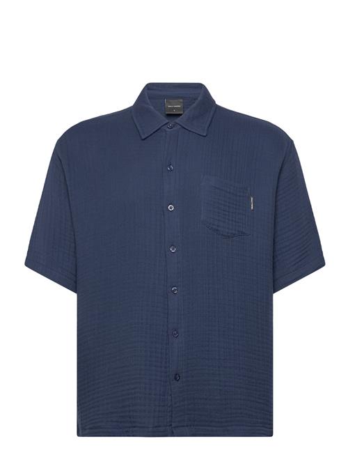 Enzi Seersucker Ss Shirt Daily Paper Navy