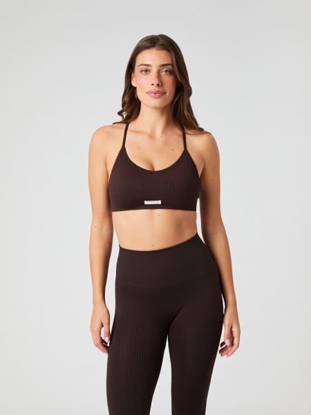 Björn Borg Studio Seamless Ribbed Strap Bra Brun, LXL