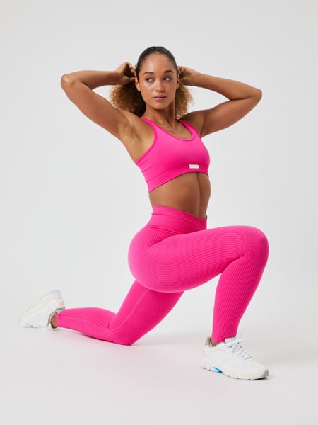 Björn Borg Studio Seamless Ribbed Tights Pink, XL