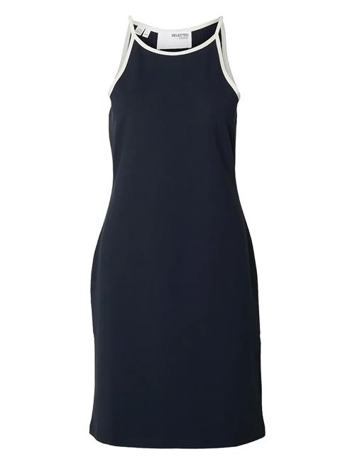 Slfelfrida Sl Contrast Short Dress Selected Femme Navy