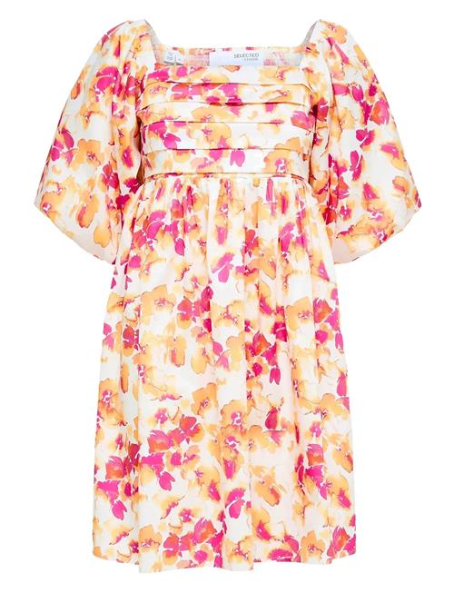 Slfdorita 2/4 Aop Short Dress B Selected Femme Orange