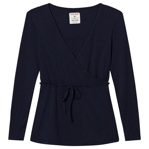 Mom2moM Wrap Top Navy M    M  kvinde