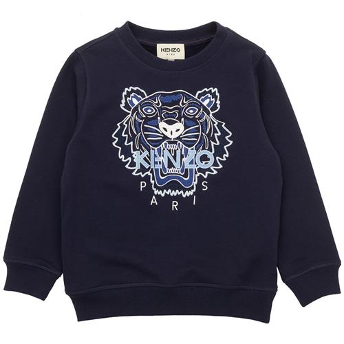 Kenzo Logo Sweatshirt Med Tryk Electric Blue 12 Y  Marineblå  12 år  mand