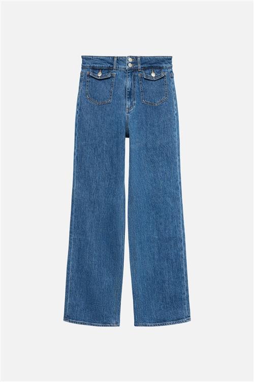 Tessa Wide Pocket Jeans - Medium Blå Denim - 30/32 - Vero Moda