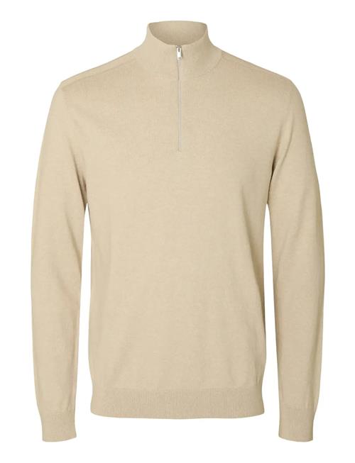 Slhberg Half Zip Cardigan Selected Homme Beige