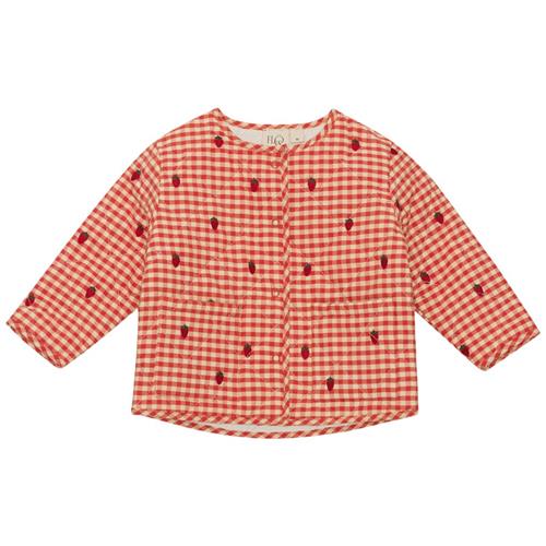 Flöss Molly Gingham Quiltet Jakke Berry 110 cm  Rød  110 cm  kvinde