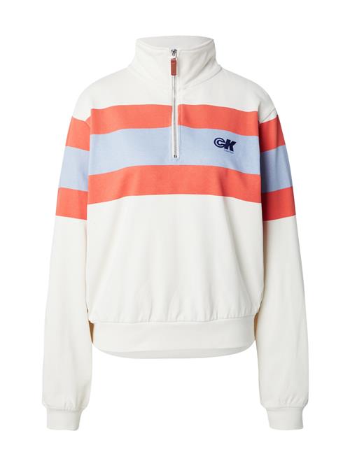 Calvin Klein Jeans Sweatshirt 'RUGBY'  lyseblå / orange / hvid