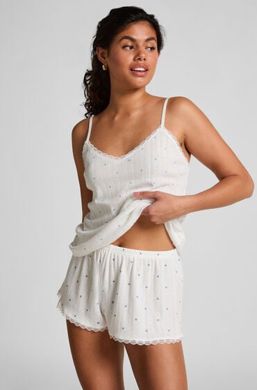 Hunkemöller Pyjamasshorts Pointelle Blå