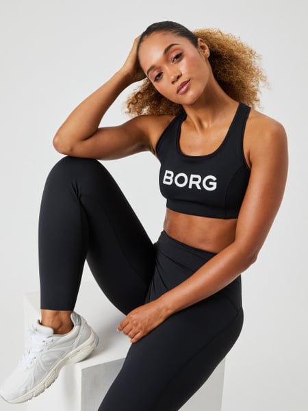 Björn Borg Borg Mid Support Sports Bra Sort, XL