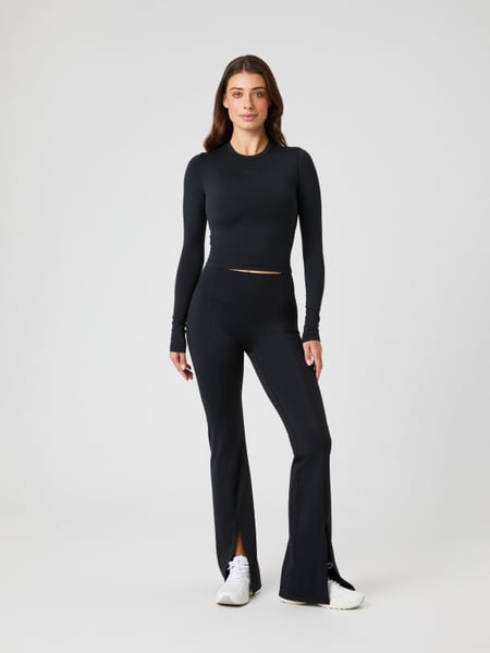 Björn Borg Studio Flared Slit Tights Sort, XL