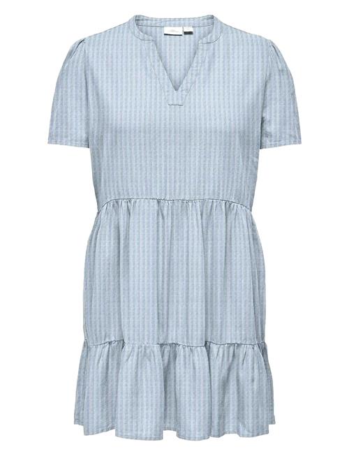 Cartiri-Caro S/S V-Neck Lin Dress Tlr ONLY Carmakoma Blue
