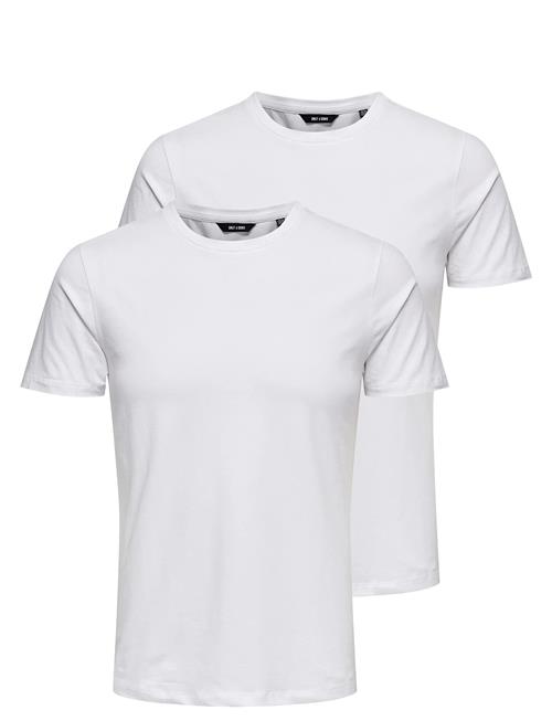 Onsbasic Slim O-Neck 2-Pack Noos ONLY & SONS White