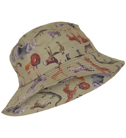 Mikk-Line Bøllehat - Olive Gray m. Savannedyr